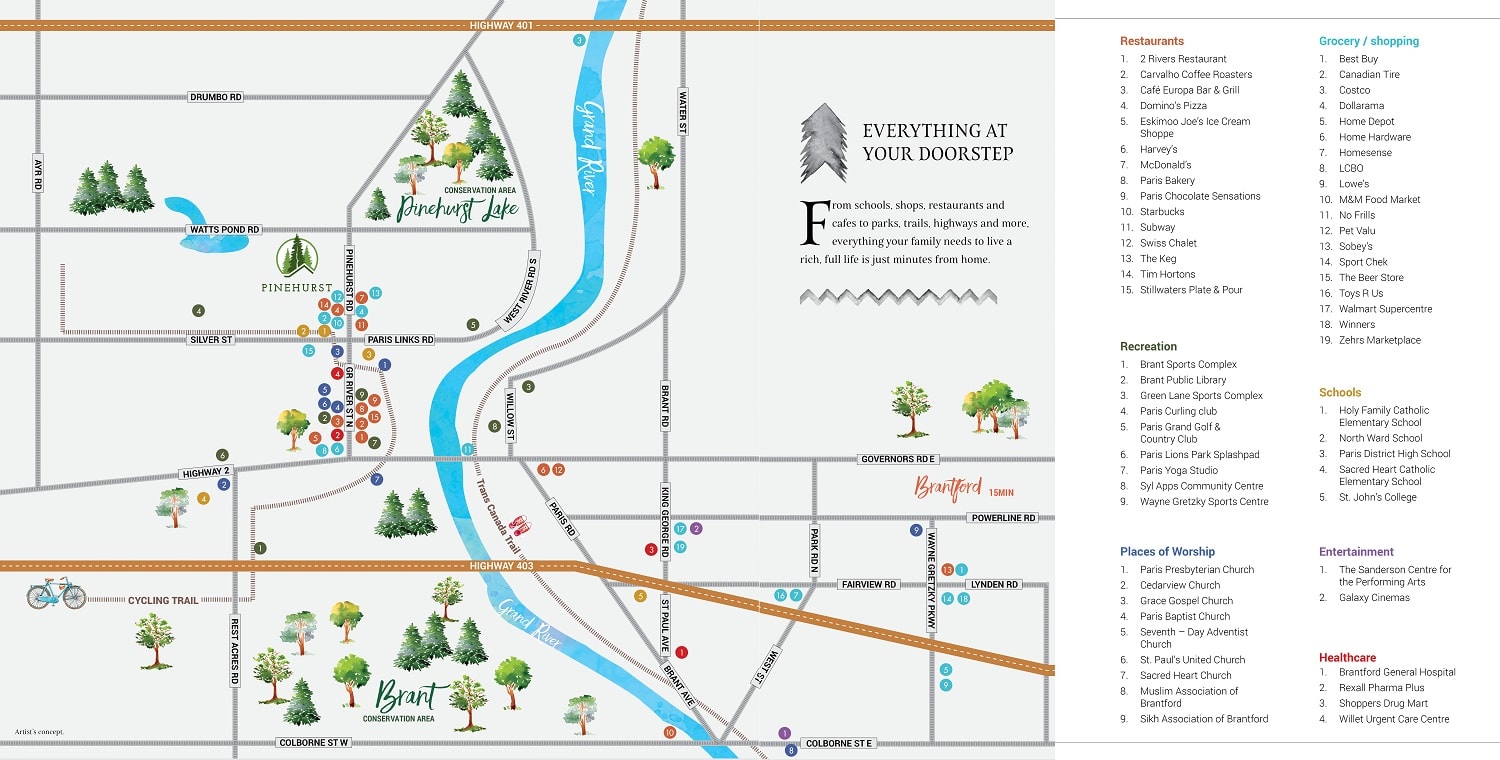 Pinehurst Amenities Map